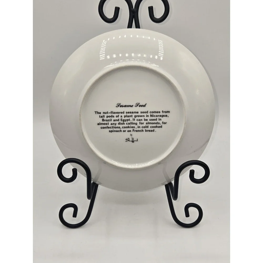 Vintage Shafford Sesame Seed Botanical Decorative Plate 7.5